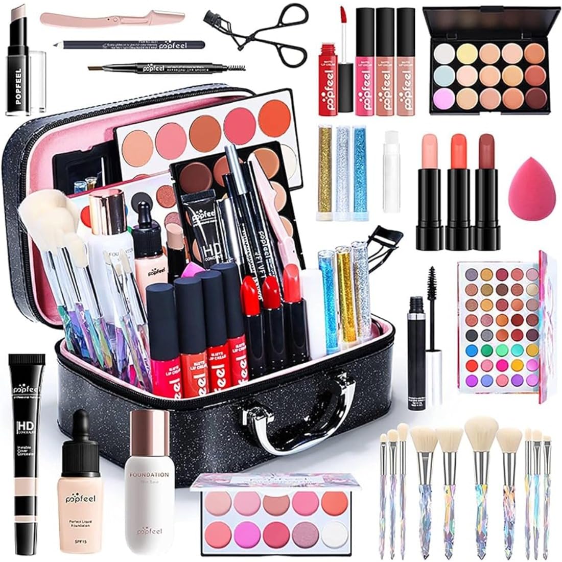 Full Beauty Makeup Cosmetics Set Upgraded Cosmetic Set Makeup Set Lipstick Makeup Palette Long Lasting Full Beauty Makeup Set Beginner Popular Cosmetics Set 35 Pieces