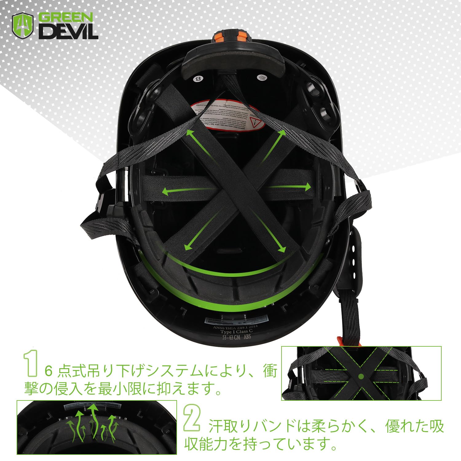 Amazon.co.jp: GREEN DEVIL 作業用ヘルメット 林業 ヘルメット