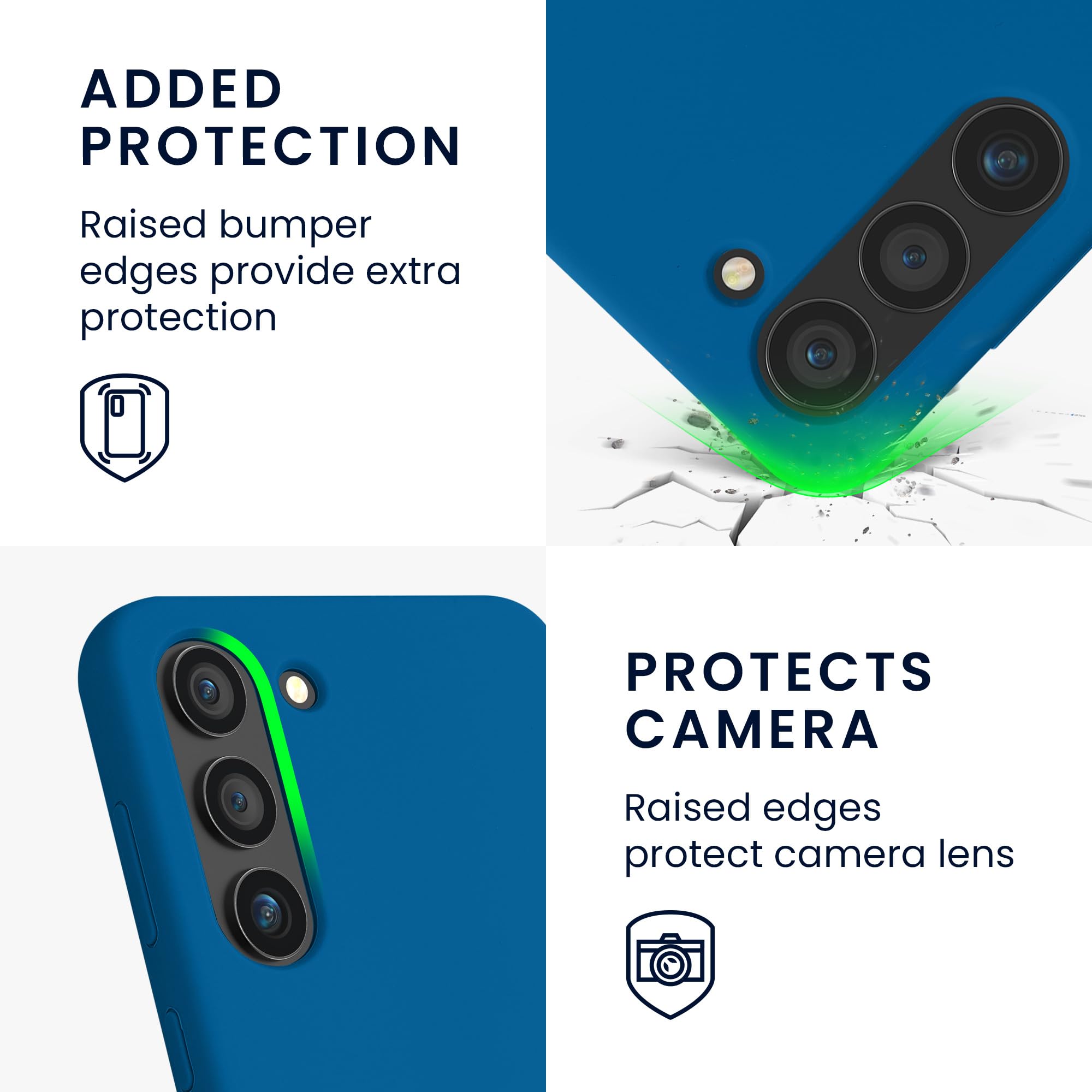 kwmobile Case for Samsung Galaxy S23 Case - Soft Cover - Shockproof Silicone - Wireless Charging Blue Reef — view 3