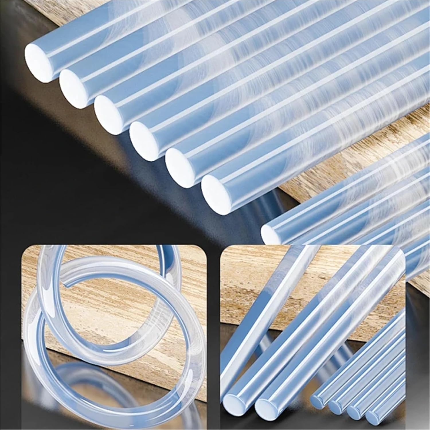 Hot Melt Glue Sticks 100Pcs Rod High Temperature Resistant 7mm Hot Glue Gun Sticks Adhesive Transparent Set for