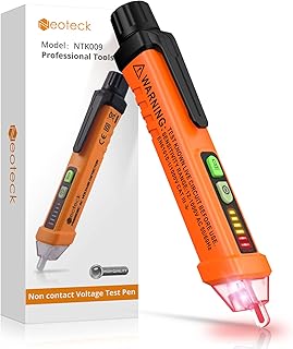 Neoteck Non-Contact AC Voltage Tester Pen, AC 12-1000V, LED Flashlight, Buzzer Alarm for Live/Null Wire Judgment