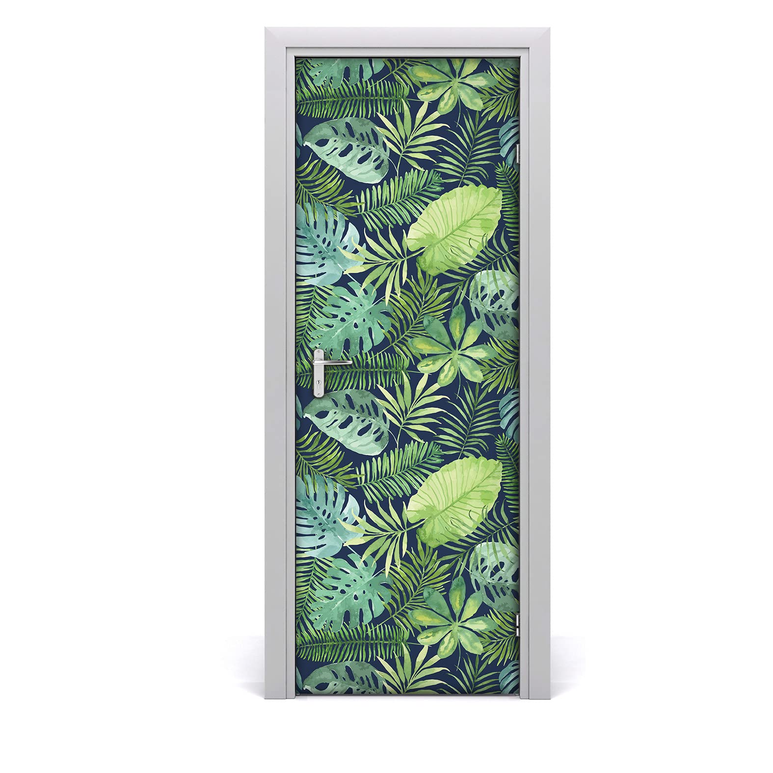 Etiqueta de la puerta autoadhesiva hojas de la marina 70x200 cm DIY vinilo extraíble