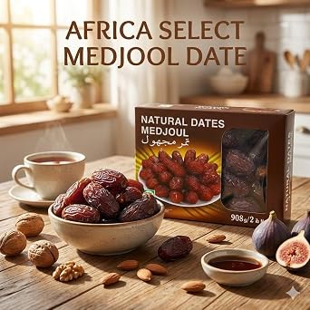 Africa Select Medjool Natural Dates Majhool Medjoolplus 1KG / 908g Net | Premium Large Dates | Naturally Sweet & Nutritious