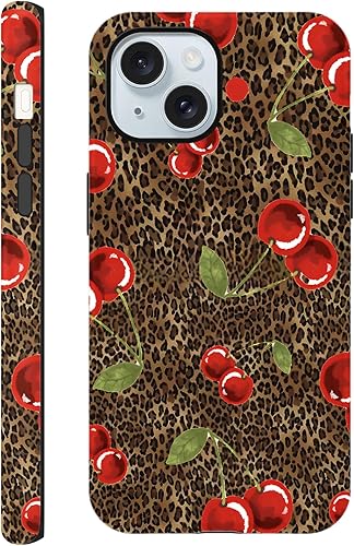 Cinysnt Cute Cheetah Print Phone Case for iPhone 15 Case 6.1", Aesthetic Cool Le