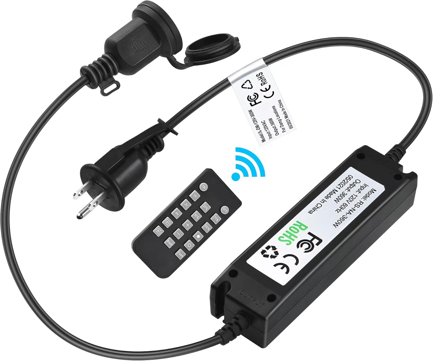 Newpow Outdoor Dimmer 360 Watts, IP67 Waterproof, 24m Remote Range