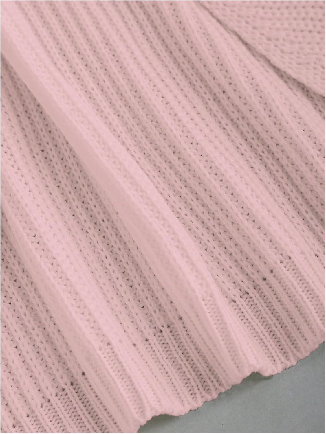 SHENHE Women's Open Front Ribbed Knit Bow Cute Cropped Cardigan Bolero Sweater Shrug - Image 5