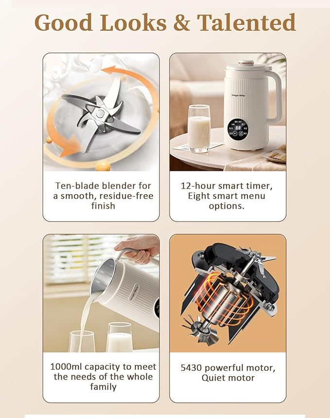 Extractor de Jugos Multifuncional 8 en 1 para Leches Vegetal miniatura 9