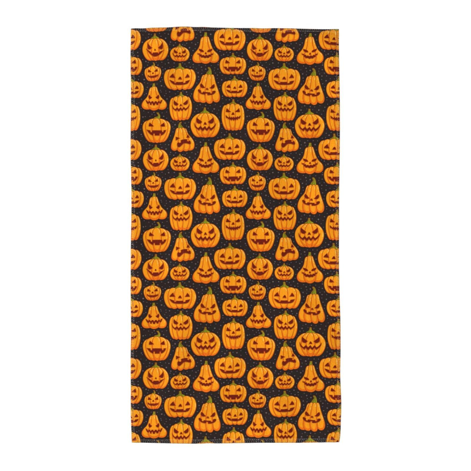 DIEzig Halloween Pumpkin Patterns Fashion Printed Long Bath Towel For Pool Side Seaside Holiday