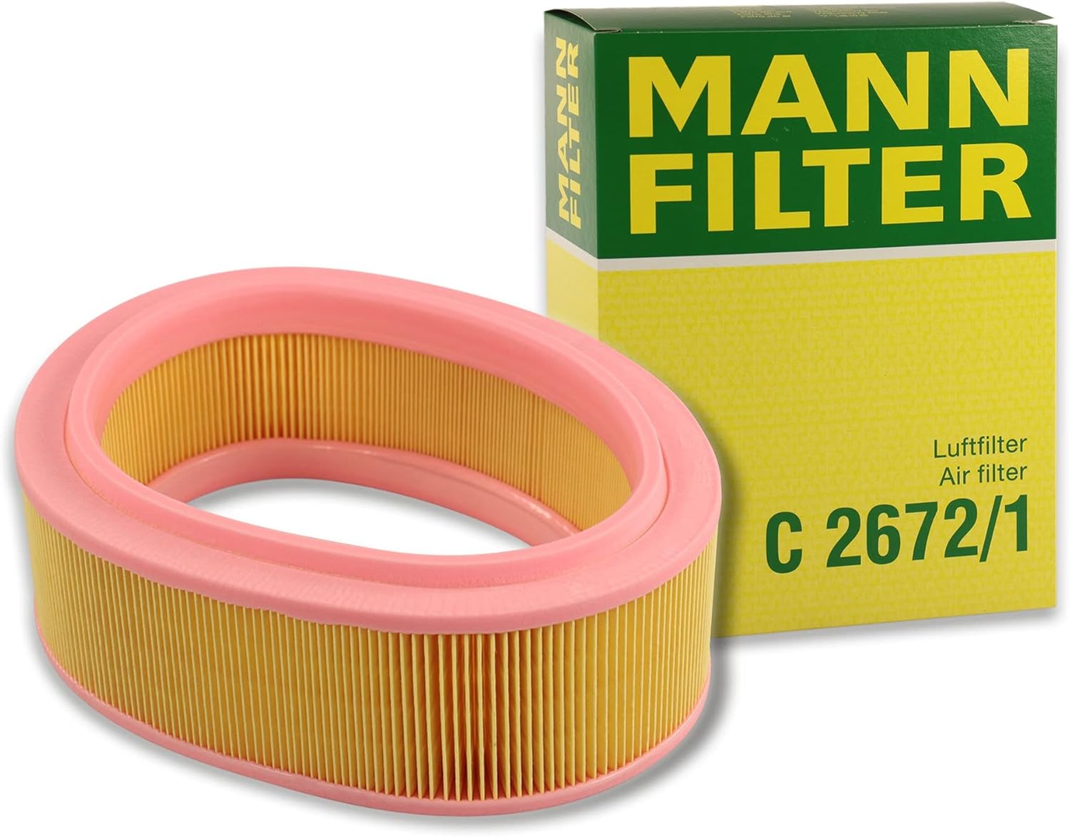 MANN-FILTER Engine Air Filter, C 2672/1, for Right Hand Side Driving Passenger Cars, 1 Piece, 296 mm