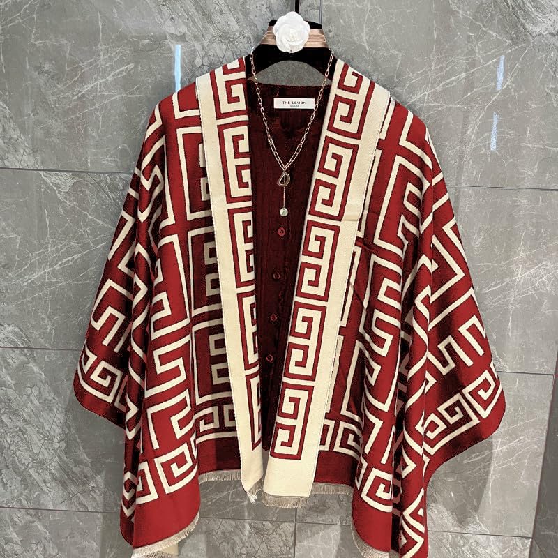 FairyCity Women's Soft pashmina Shawl Oversized Winter Warm blanket Scarf Long Cashmere Shawls Wraps Geometric patterns - Image 3