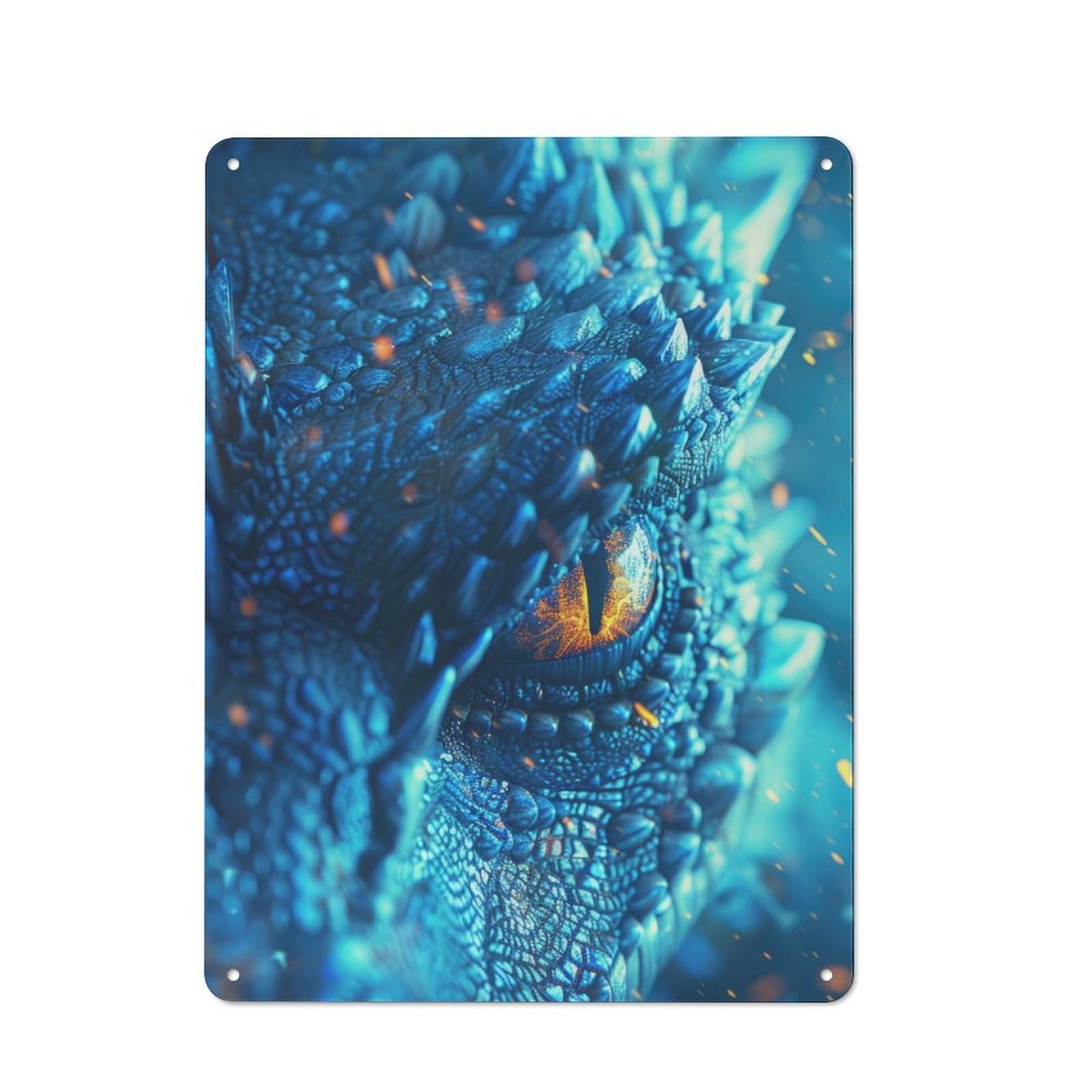 Junmoney Golden Dragon Eye Vintage Tin Wall Plaque 40X30cm For Workshop Wall, A Decorative Christmas Gift For Makers And Diy Enthusiasts