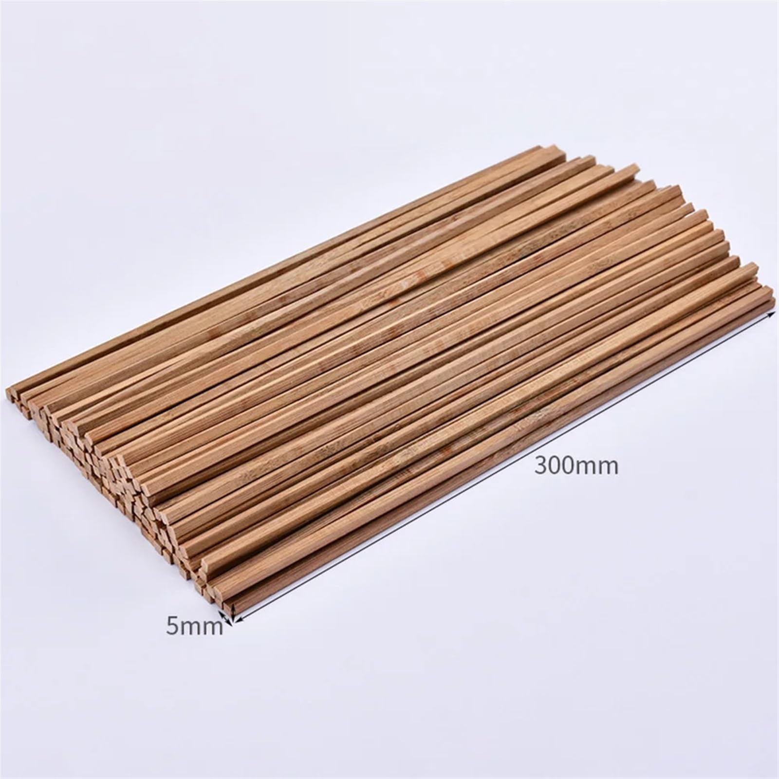 Bâtonnets en Bois fabriqués à la Main, 100 pièces de Baguettes Bois balsa for Loisirs créatifs, Style carré, légères et Artisanales. Texture Douce Transparente, Facile à découper(Bruin)