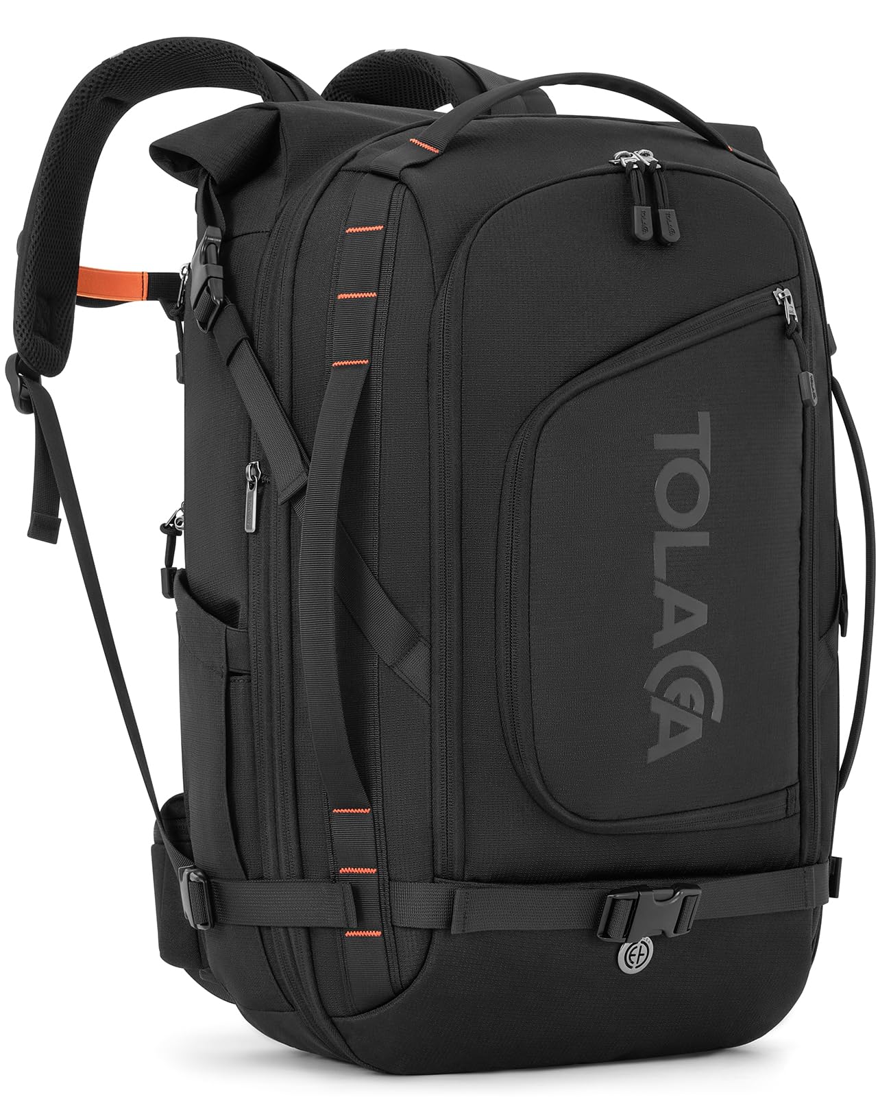 Tolaccea Sac à Dos Voyage Cabine Avion 40L-55L Grand Sac à Dos Roll-Top PC 17,3" Imperméable TSA Antivol
