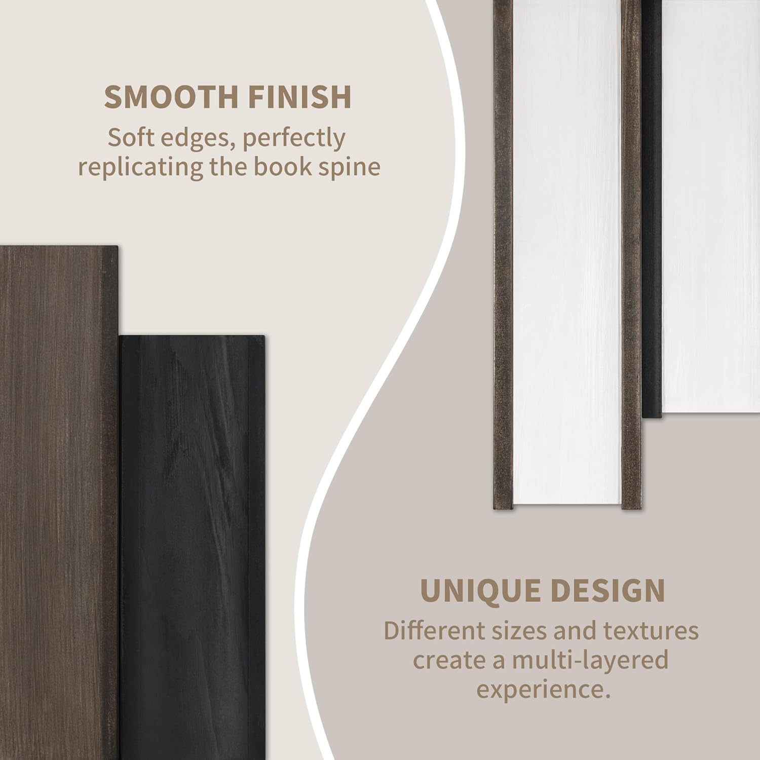 Wooden Book Vase – Rustic Farmhouse Bookshelf Decor for Living Room, Bedroom & Office, Idea for Women Book Lovers Gift, Decorative Dried Flower Holder (Not for Water)