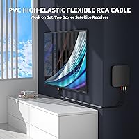 Vista 4 de V.TOP RCA/Phono Macho Plug a Plug Compuesto AV Audio Video Cable Cable TV Cable - Triple 3X RCA a RCA Cable Estéreo con enchufe amarillo rojo blanco