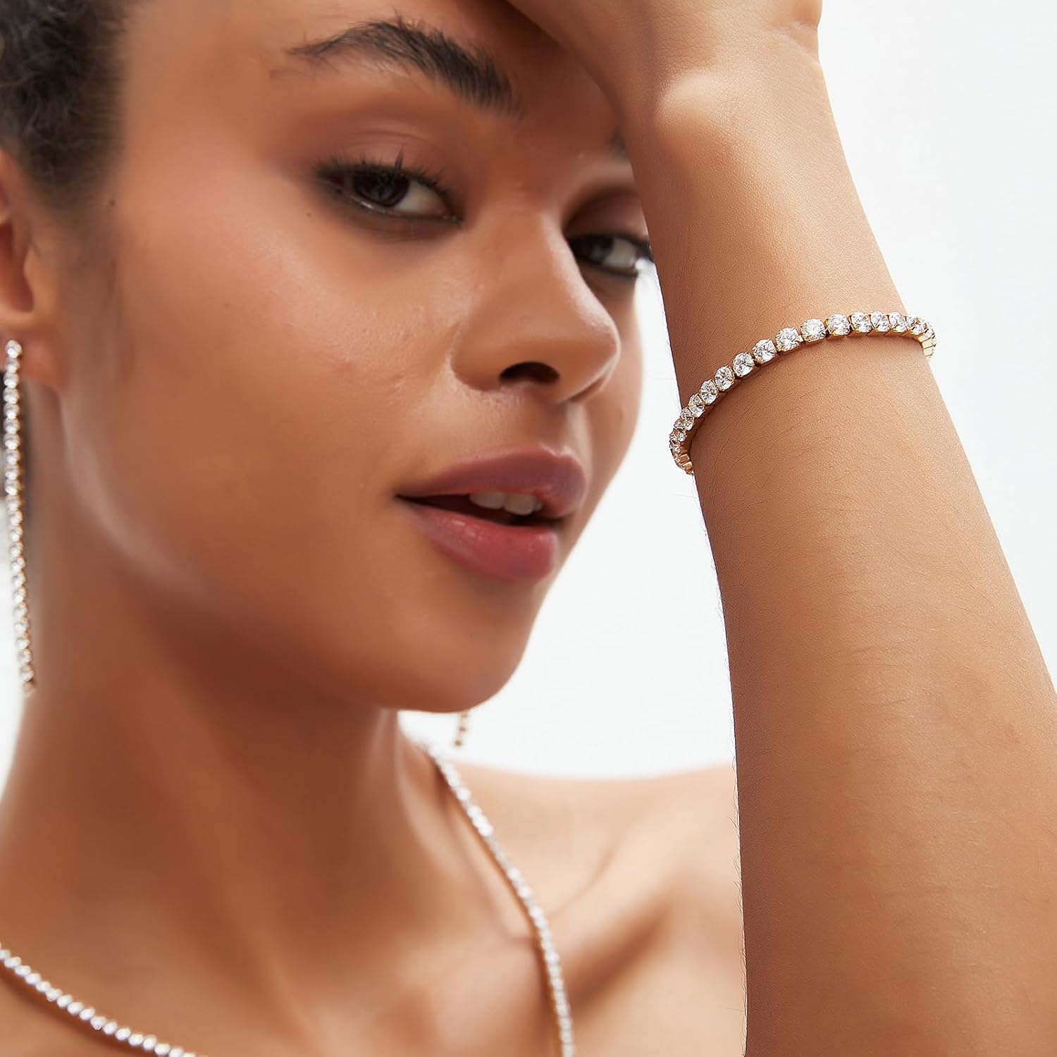 SDA Iced Out Diamond Tennis Chain Bracelets Stainless Steel Water Proof Never Fade 3.0mm/4.0mm Round 5A Cubic Zirconia Bracelets for Women and Men - Image 4