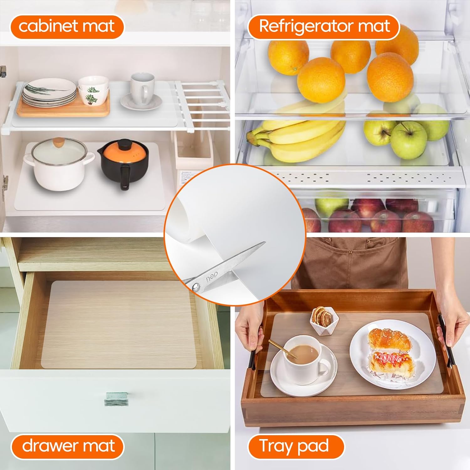 Large Silicone Mats for Kitchen Counter,12"x72" Cuttable Silicone Roll for Silicone Heat Resistant Mat Silicone Placemat Table Runner,New Skin-Friendly Material Countertop Protector,Translucent