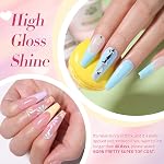 Born Pretty Pastel Gel Nail Polonais Printemps Été Macaron Candy Couleur douce Extrême Rose Jaune Violet Bleu Vert, pour la Manucure de Salon et l'art des ongles DIY à la maison, facile et lisse à appliquer, brillant brillant