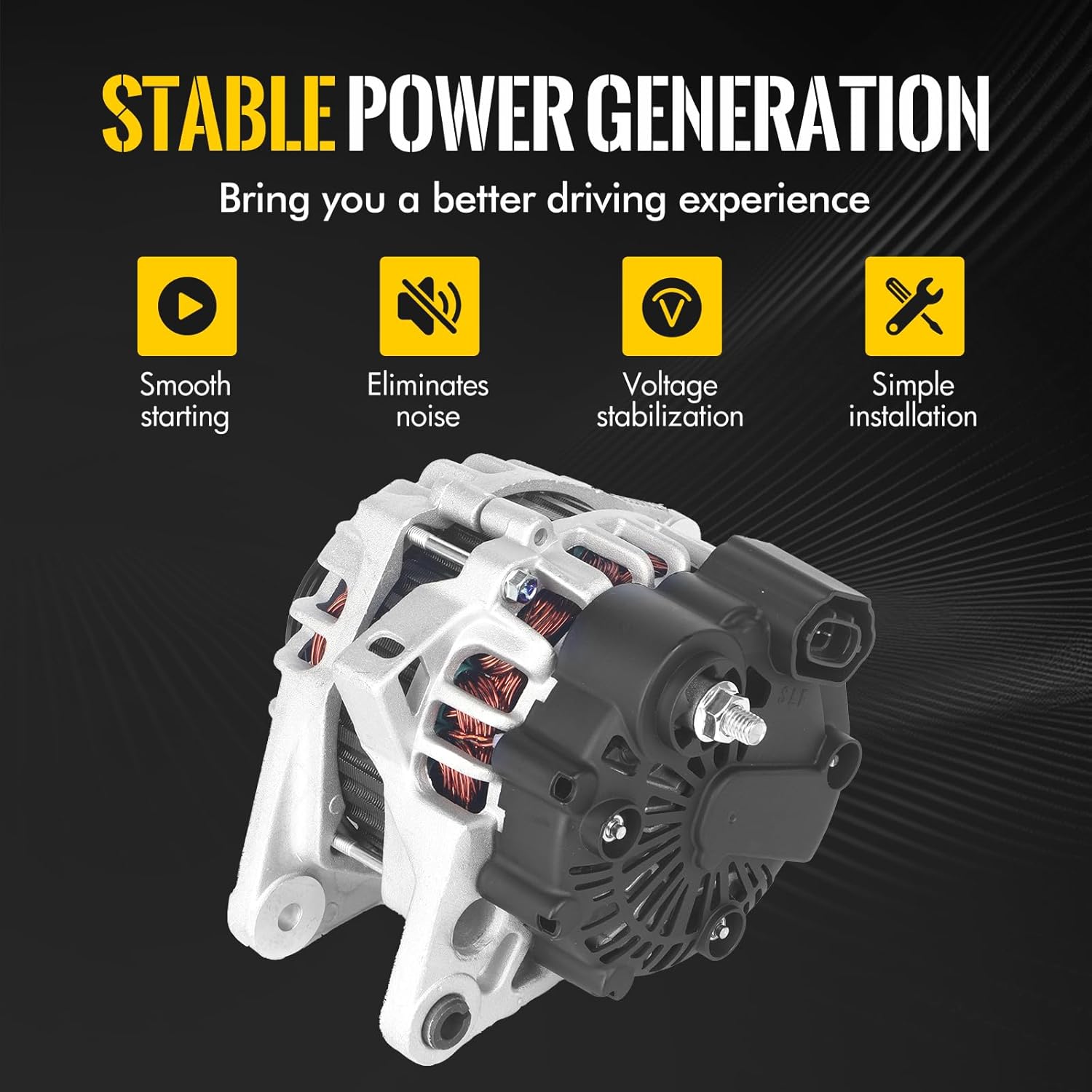 KUSATEC 3730023650 12V 90A New Alternator Compatible with Hyundai Elantra 2007-2012 Kia Soul 2010-2011 Spectra 5 2007-2009 2.0L L4 OE 11311N 400-46020