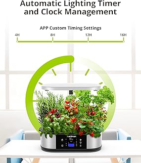 WiFi 12 Pods Hydroponics Growing System with APP Controlled JustSmart Indoor Garden Up to 30" with 30W 120 LED Grow Light, Silent Pump System, Automatic Timer for Home Kitchen Gardening, GS1 Basic