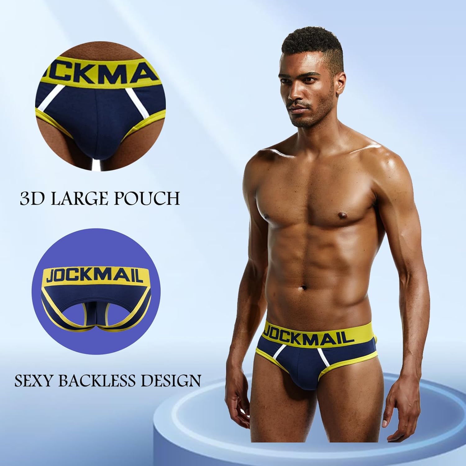 JOCKMAIL Men Underwear Briefs Bottomless Sexy Cotton Sport Backless Underpanties Brief - Image 3