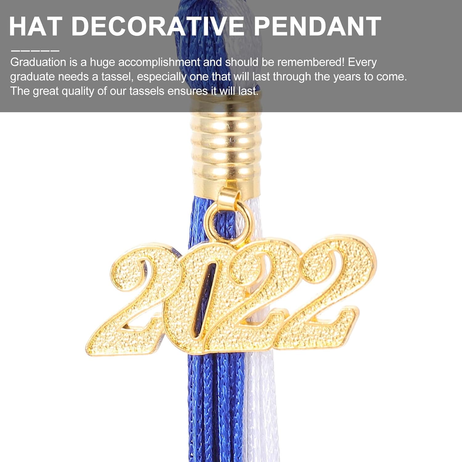 TOYANDONA 6pcs Graduation Hat Fringe Tassels Blue White Academic Dress Tassel Pendant Doctoral Cap Accessories for Graduation Ceremony