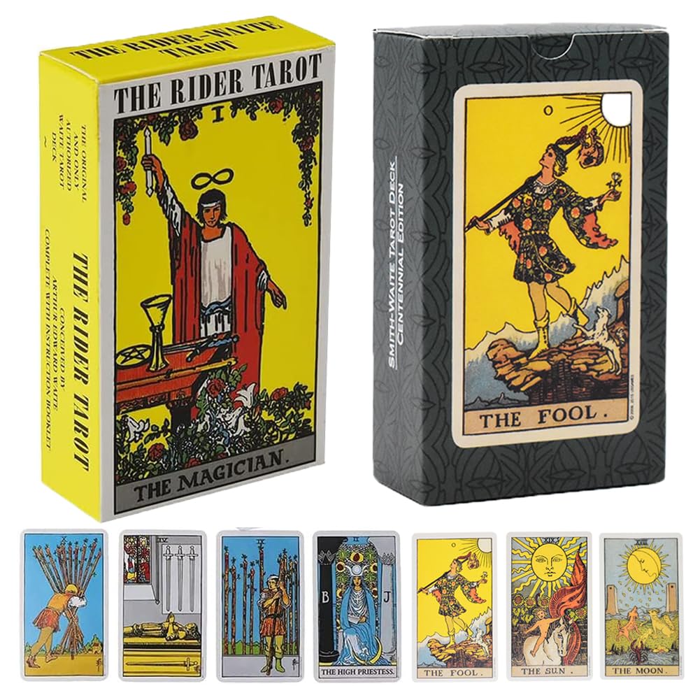 Tarot Cards Vintage Centennial 78 Waite Tarots Deck with English Guide manual, Runic Tarot for Beginners or Experienced1