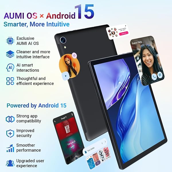 Laptok Android 15 Tablet 10 Pollici, 24GB RAM+128GB ROM, Octa Core 2.0GHz /WiFi 6+2.4G/GMS/5000mAh/Bluetooth 5.2/Widevine L1/8MP+5MP/Tablet 2 in 1 con Tastiera, Mouse, Cuffie, Penna e Custodia - 3