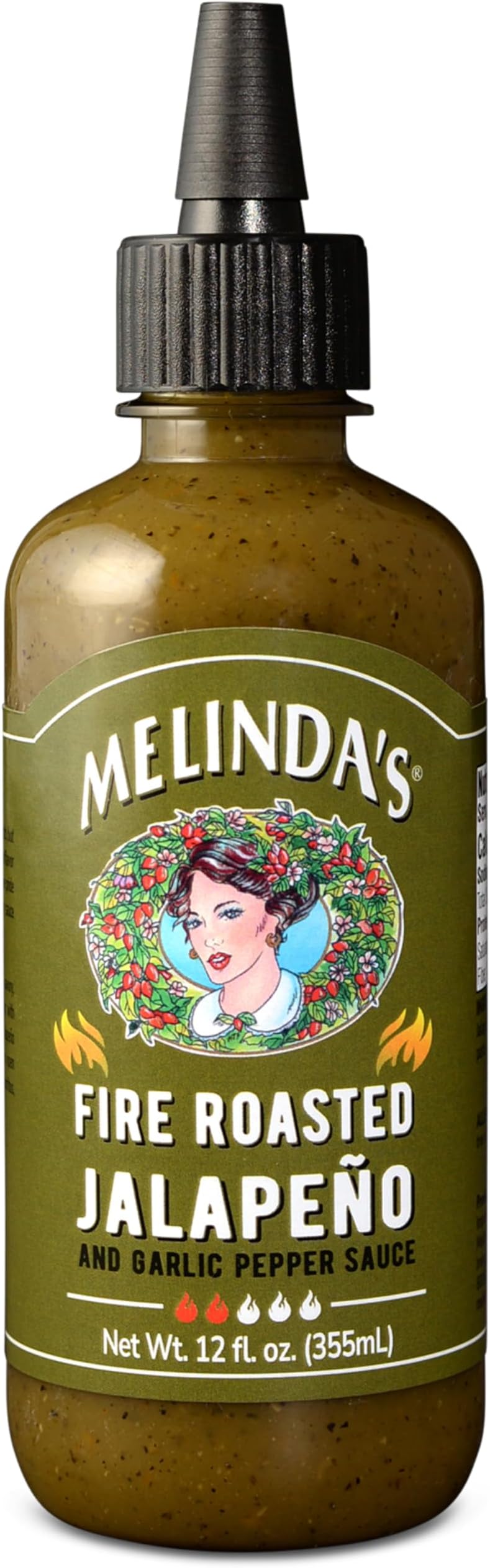 Fire Roasted Jalapeño Hot Sauce with Aromatic Garlic - 12oz, 1 Pack - Gourmet Green Pepper Sauce Perfect for Grilled Meats & Veggies, Tacos, Eggs & More - Mild Heat, Keto, Vegan, Non-GMO