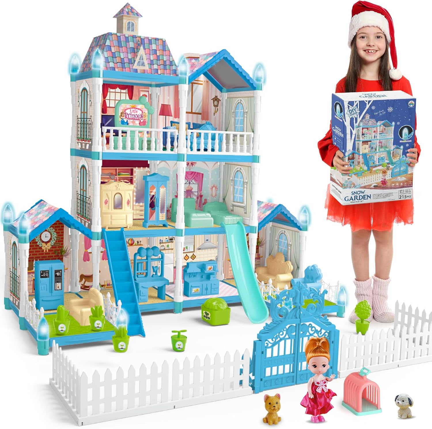 Blue Dolls Houses for Girls with Light, Dolls, Nigeria Ubuy