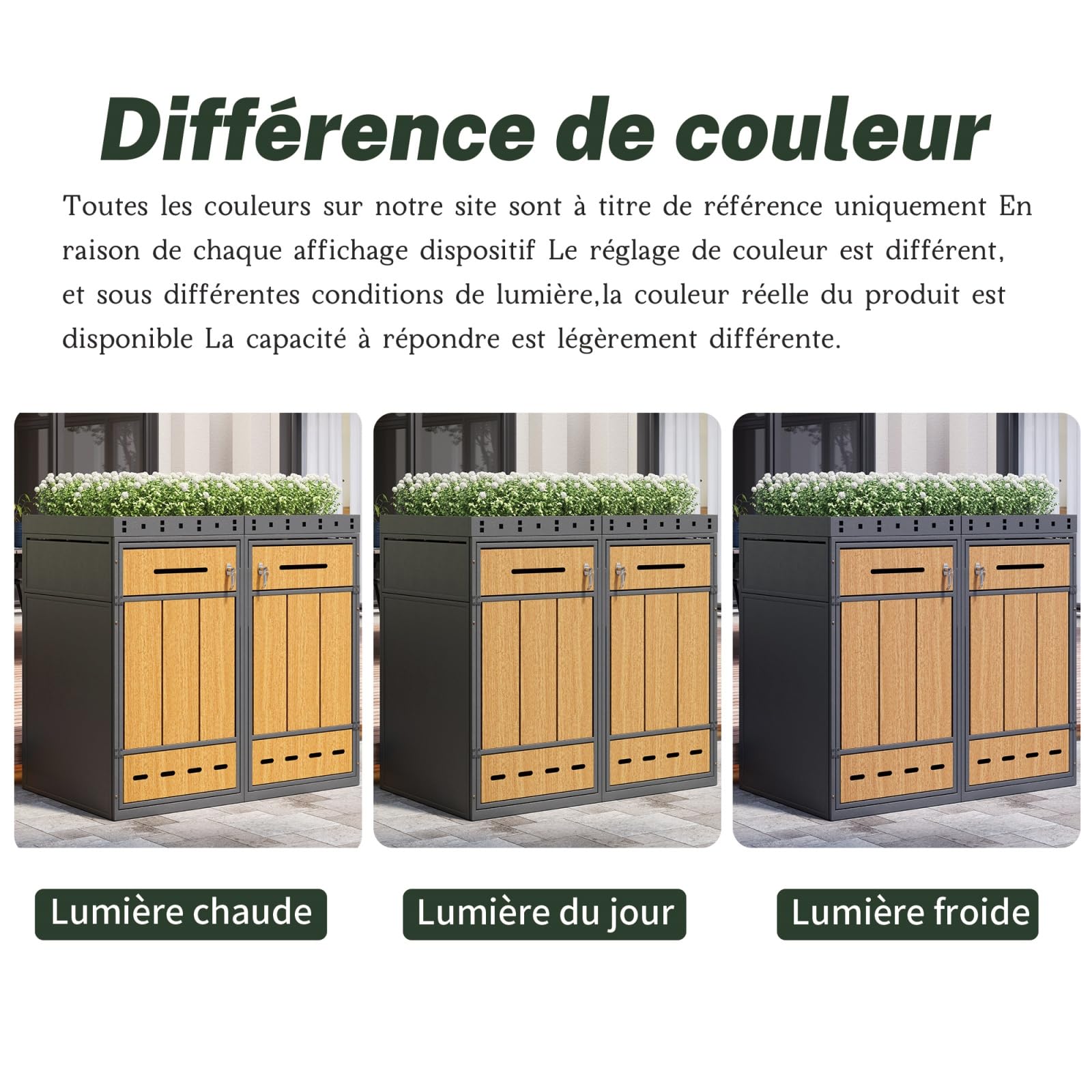 Abri pour poubelles,Abri pour poubelles avec Toit végétalisé 120-240 litres Habillage pour poubelles (1)