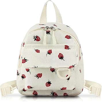 Mini Backpack Purse, Corduroy Girls Backpack Small Backpack for Women, Casual Daypack Backpacks Cute Backpacks white