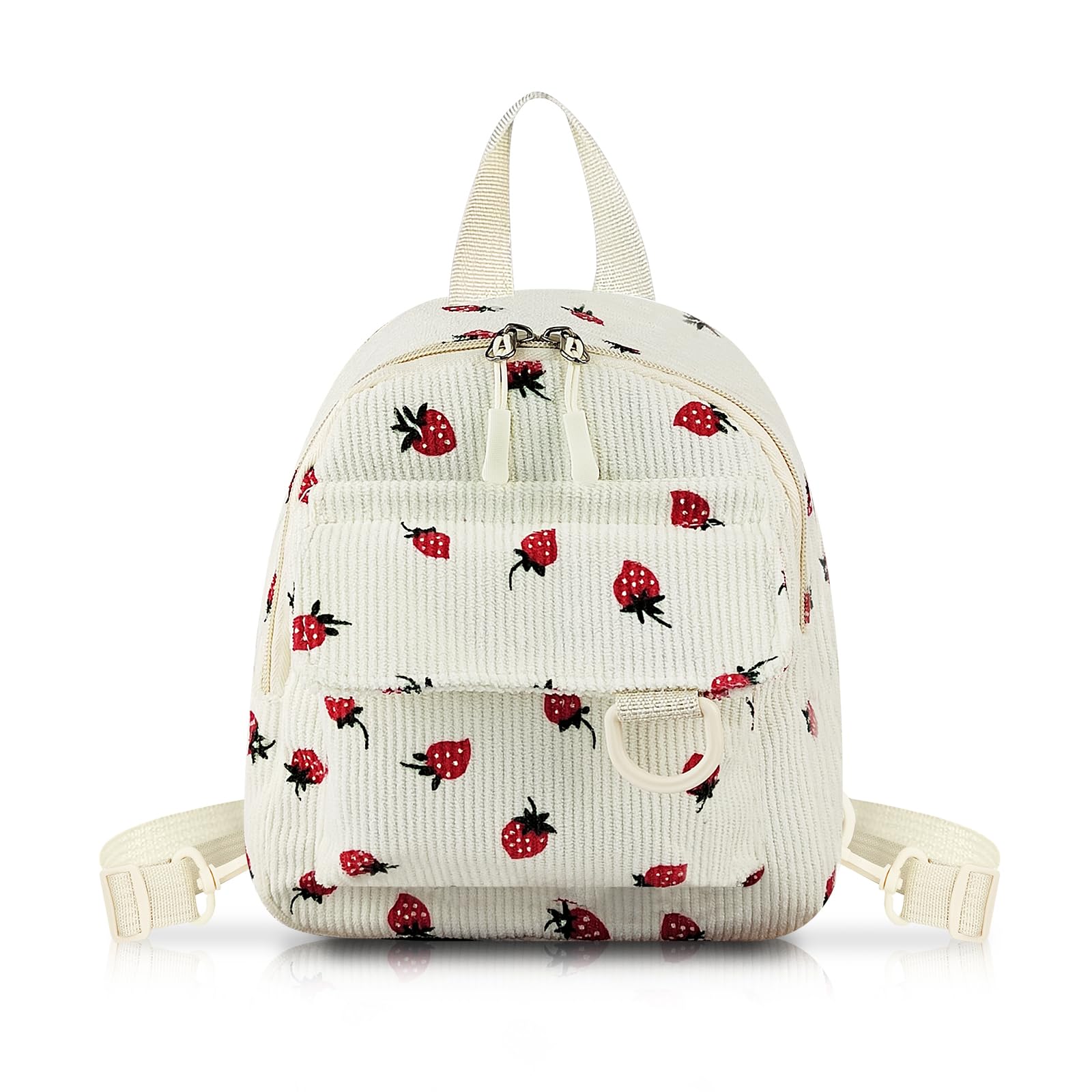 WisePoint Mini Backpack Purse, Corduroy Girls Backpack Small Backpack for Women, Casual Daypack Backpacks Cute Backpacks (white)