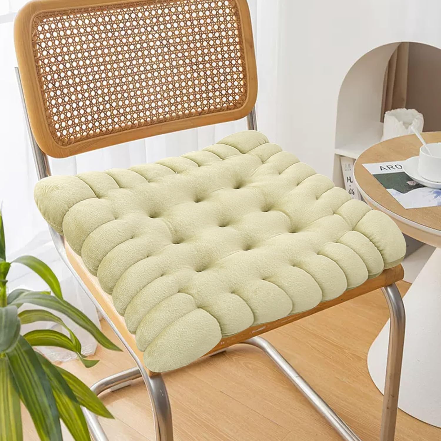 ABREEZE Throw Pillow Cookie Cushion Light-Green Cartoon Cushion Simple Modern Throw Cushion for Chair Sofa Floor Balcony Soft High Resilience Cushion15.7”x16.5”