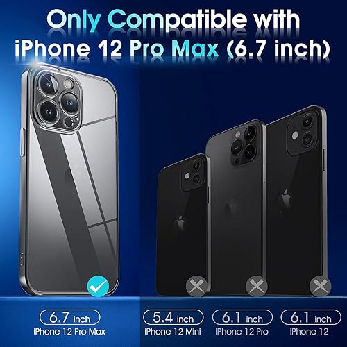 Miniatura 8 de Supdeal Funda transparente para iPhone 12 Pro Max, No se pone amarillenta Protección de cámara Prueba de caída de grado militar Funda protectora