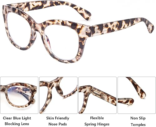 Miniatura 7 de Areyeth 6 pares de anteojos de lectura retro de gran tamaño para mujer, estilo Oprah, lectores grandes con bloqueo de luz azul (2.75X)