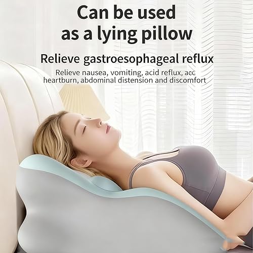 Miniatura 6 de Almohada Sweet Spot para soporte de cuello y espalda, almohada ergonómica de cuña de 27° con altura ajustable, transpirable y multiusos para leer