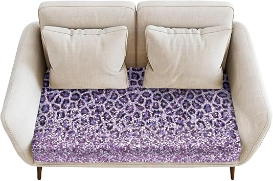 Glitter Leopard Print Couch Cushion Covers, Stretch Sofa Cushion Covers Replacement, Non-Slip Sofa Seat Cushion Slipcovers, Soft Couch Covers for Indoor and Outdoor, 40"-50"