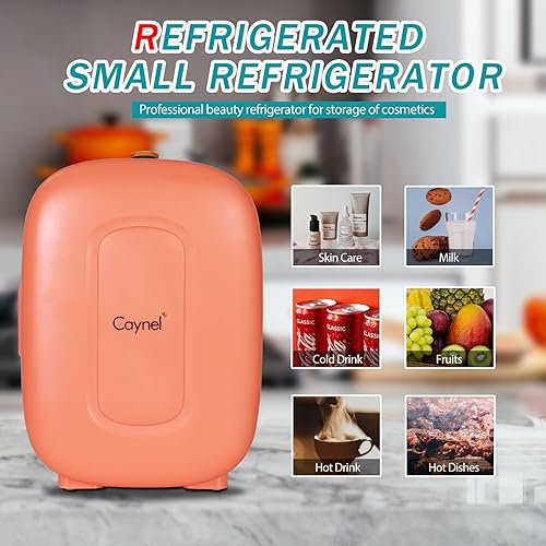 Miniatura 4 de CAYNEL Mini refrigerador termoeléctrico portátil de 4 L6 latas de CACC enfriador y calentador para cuidado de la piel, alimentos, bebidas, belleza y