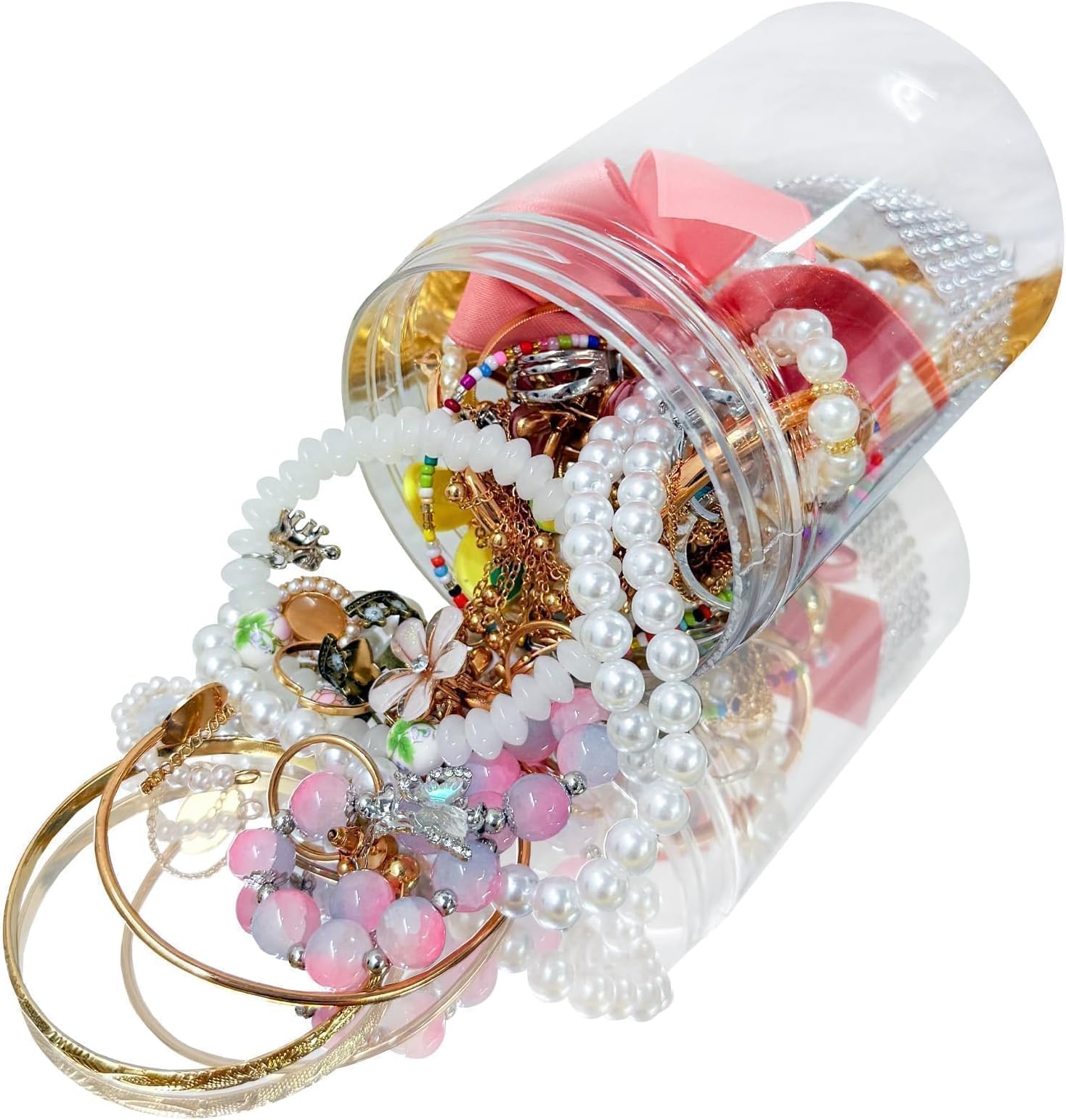 - SMUOBT Mystery Jewelry Jar Bundle - 40-45 Piece Surprise Jewelry Box for Women,Gift Set (Necklace, Earrings, Rings,Kracelet,Keychain, Hair Clip) - Unique Birthday Gift for Her,