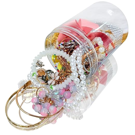 SMUOBT Mystery Jewelry Jar Bundle - 40-45 Piece Surprise Jewelry Box for Women,Gift Set (Necklace, Earrings, Rings,Kracelet,Keychain, Hair Clip) - Unique Birthday Gift for Her,