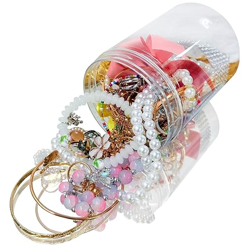 SMUOBT Mystery Jewelry Jar Bundle - 40-45 Piece Surprise Jewelry Box for Women,Gift Set (Necklace, Earrings, Rings,Kracelet,Keychain, Hair Clip) - Unique Birthday Gift for Her,