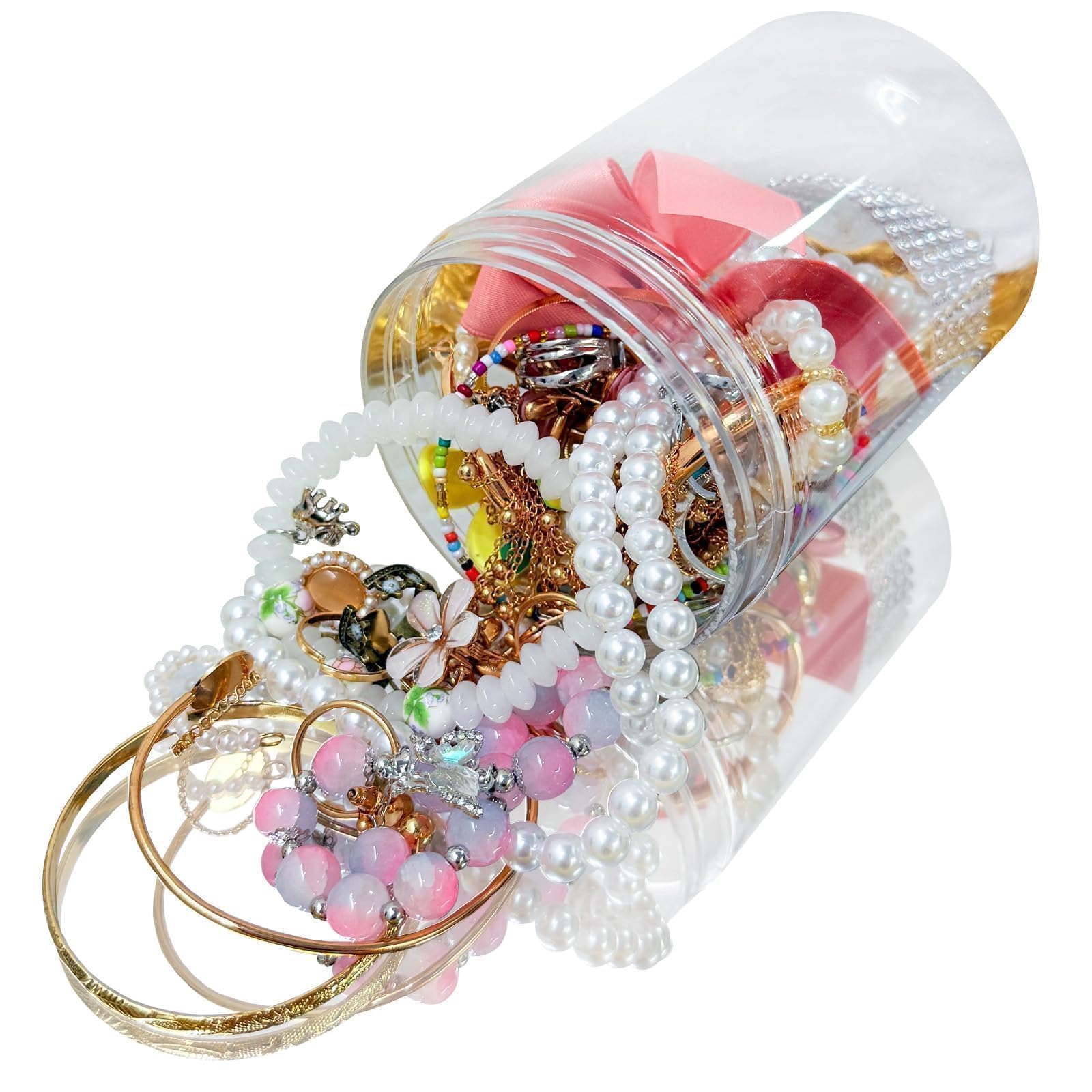 SMUOBT Mystery Jewelry Jar Bundle - 40-45 Piece Surprise Jewelry Box for Women,Gift Set (Necklace, Earrings, Rings,Kracelet,Keychain, Hair Clip) - Unique Birthday Gift for Her,