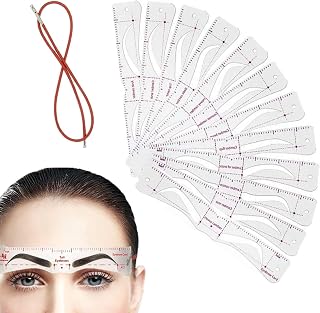 Adjustable Brow Stencil Kit, Eyebrow Mapping Tool Set, 7x1.1inch Flexible Strap with Shape Guide System Build, Easy Makeup Positioning Tool Durable, Salon Style Design, Party Use