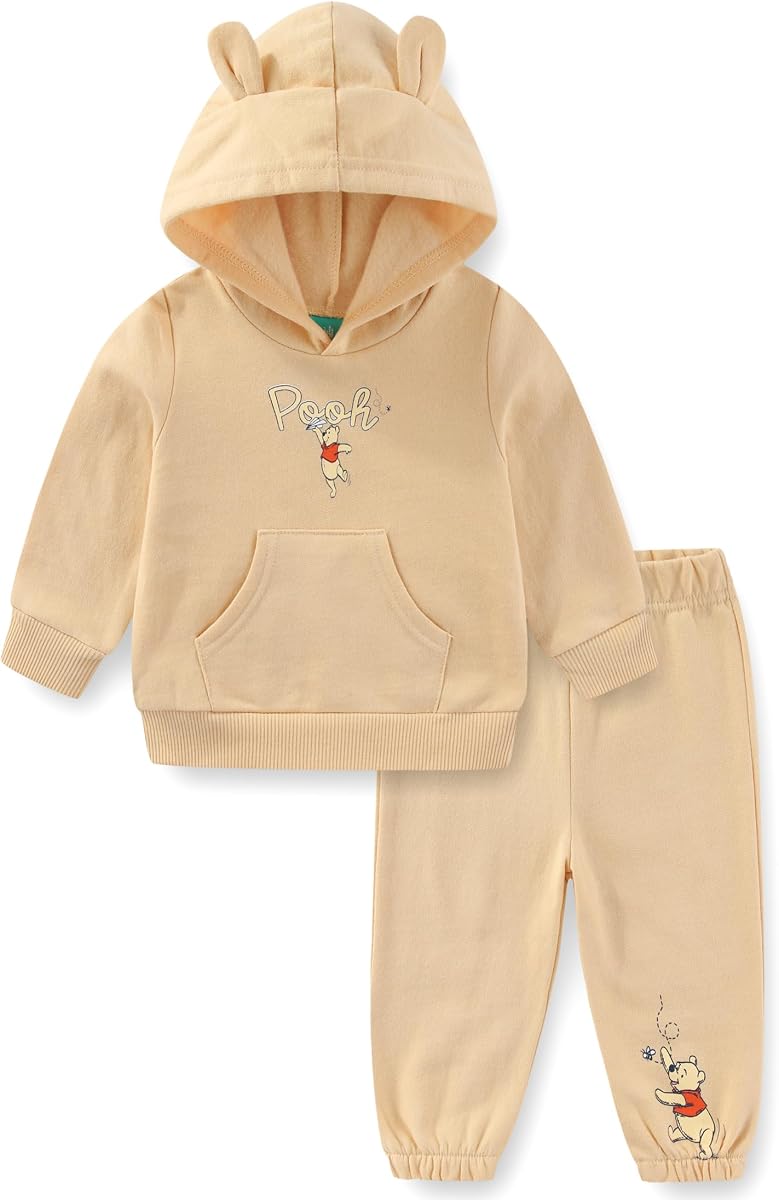 Disney Winnie the Pooh - Conjunto de sudadera con capucha y pantalones de forro polar para recién nacidos y bebés