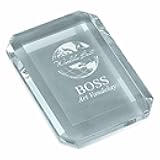 Executive Gift Shoppe | Personalized Crystal Paper Weight with with World's Best Boss Design