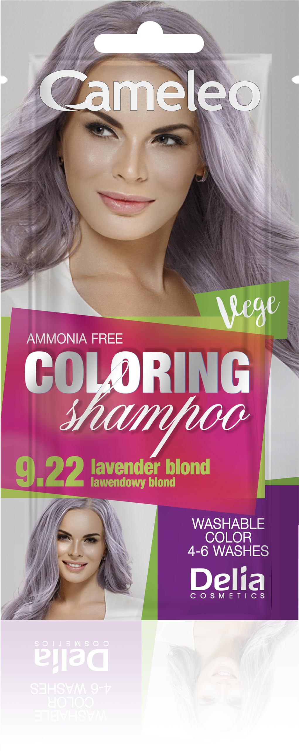 Cameleo - Coloring Shampoo - Lavender Blonde - Quick and Easy Color Refreshing - Washable Coloring - Tone In Tone - No Ammonia or Oxidants - 40ml