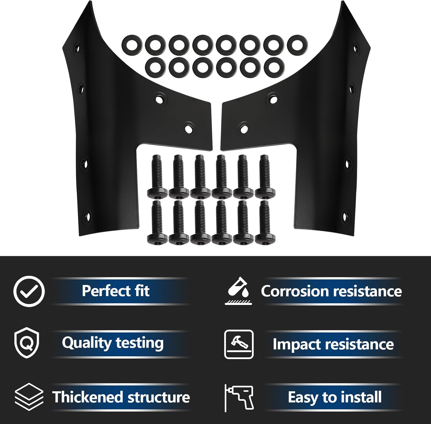 Pair of Windshield Hinge Set 11209.03 Compatible with 2007-2018 Wrangl-er JK Stainless Steel Windshield Hinges Kits with 16 Pcs Harward (Black)