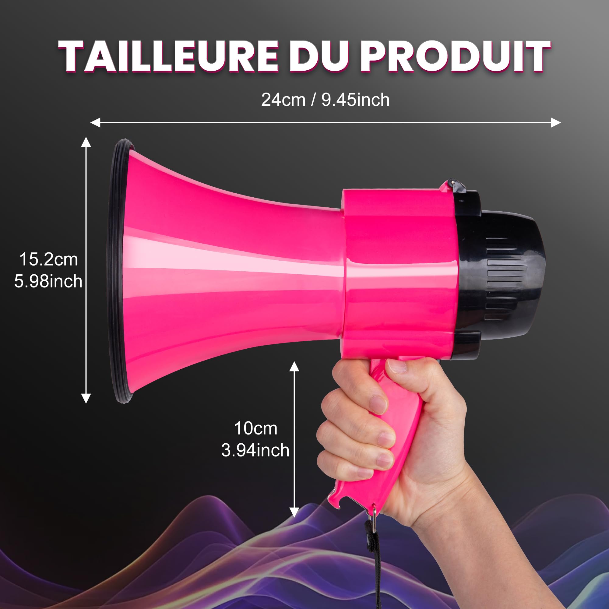 MyMealivos Mégaphone Portable de 30W avec sirène et Enregistrement de 240 Secondes, Couverture vocale jusqu'à 700 mètres