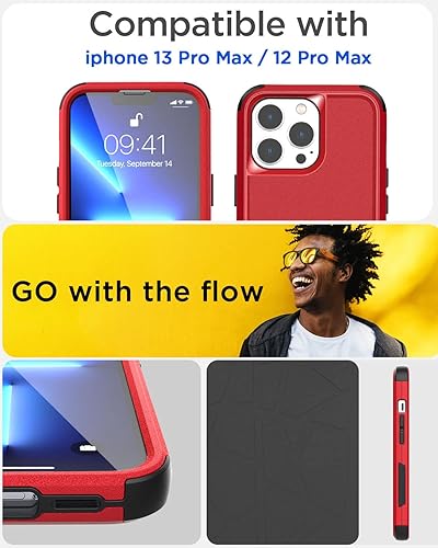 Miniatura 2 de AICase Funda resistente para iPhone 13 Pro Max12 Pro Max, resistente de 3 capas de protección de grado militar, a prueba de golpes y caídas para